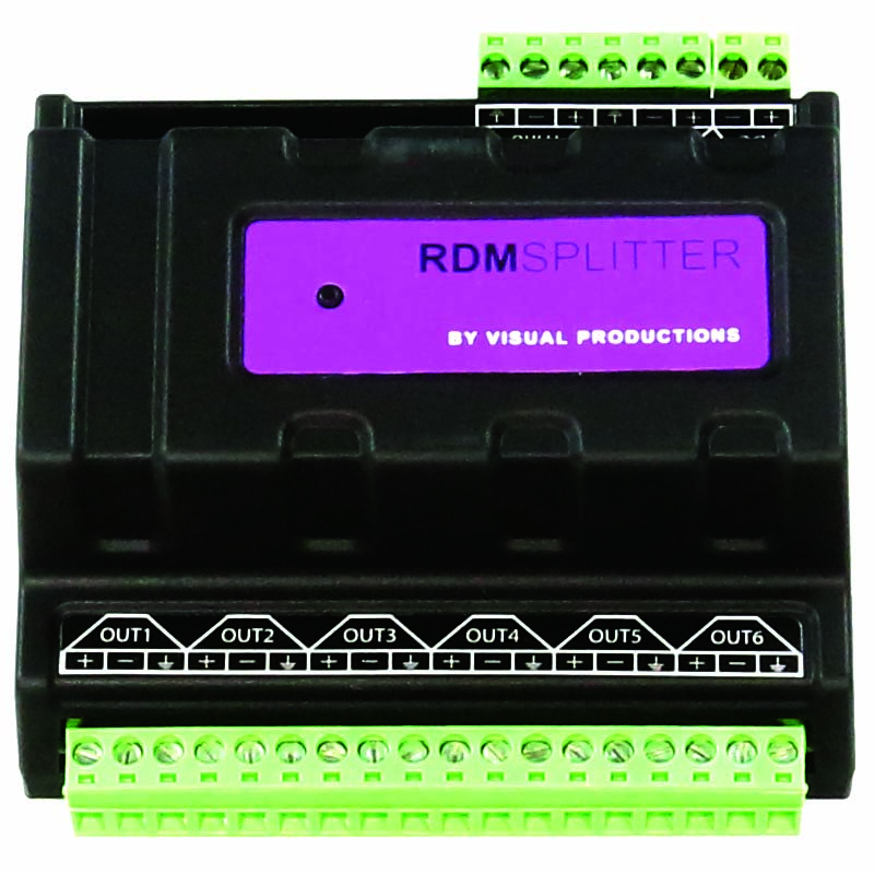 DMX SPLITTER 6 OUT VISUAL PRODUCTION WITH TERMINALS